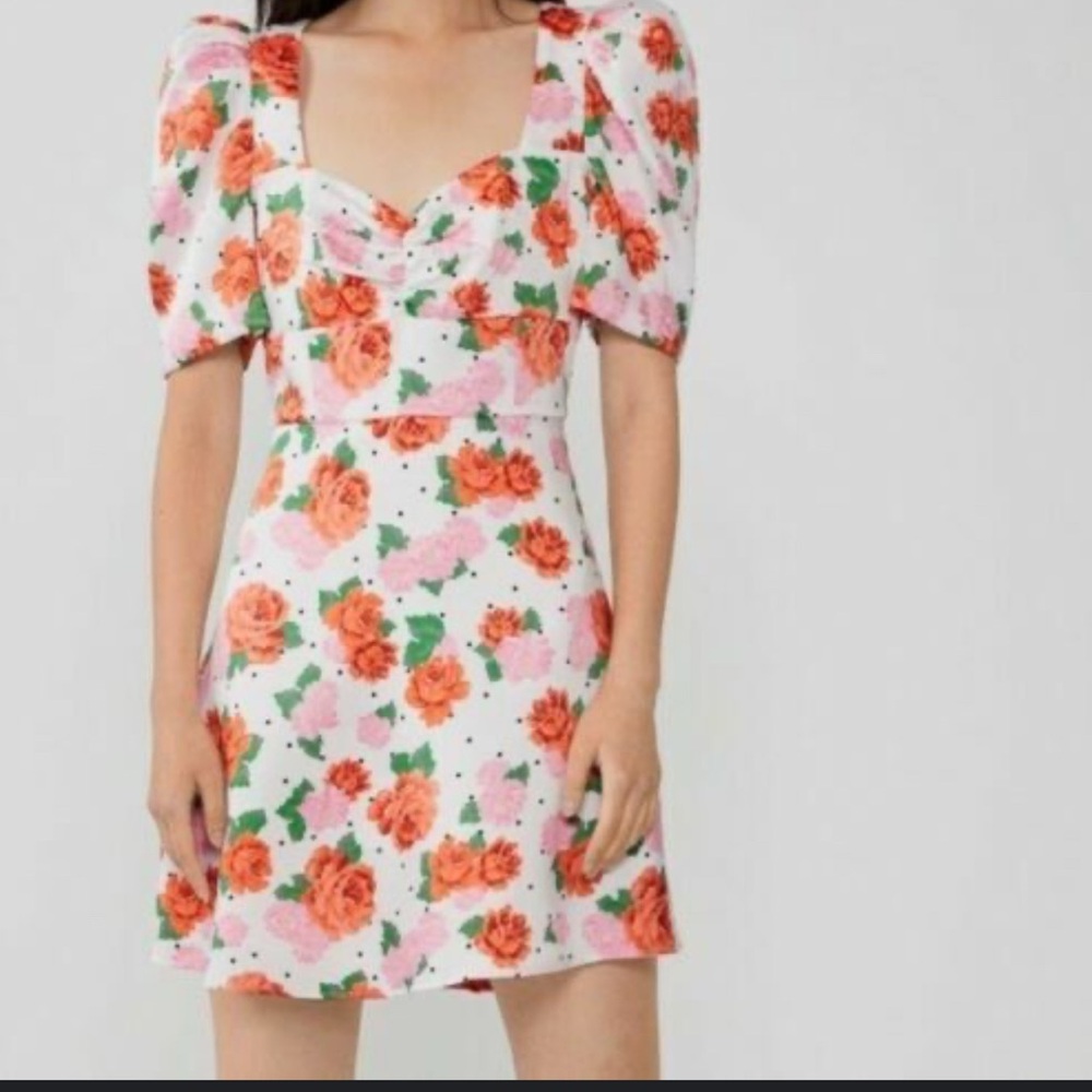 Zara Cream Puff Sleeve Sundress with Peter Pan Collar